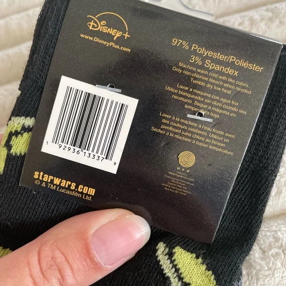 Socks, Mandalorian The Child Baby Yoda, Star Wars Theme, Black, Green New NWT - Picture 3 of 6